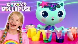 Water + Paper + Color = MAGIC  Walking RAINBOW Experiment! | GABBY'S DOLLHOUSE