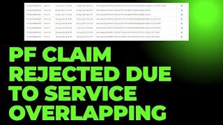 PF Join Declaration Service Overlapping 2024 | PF Rejected Service Overlapping