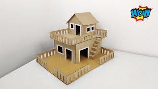 Cardboard House Model Making | How To Make Miniature House From Cardboard | Cardboard House Project