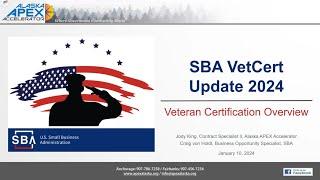 SBA Veteran Certification (VetCert) Update 2024