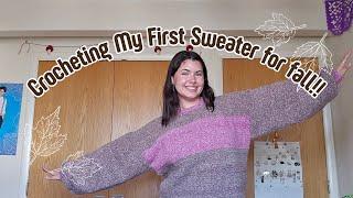 first sweater for fall | crochet vlog | Destash Vlog #12