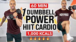 One Dumbbell Only! Full Body POWER HIIT CRUSHER Workout  BURN 1000 Calories in 60 Minutes 