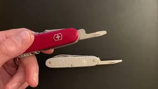 Victorinox SAK mod: Inline 'technician screwdriver' can opener grind