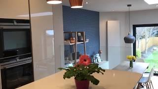 Handleless Kitchen Project - Arctic White Quartz, Pearl Grey Kitchen Cabinet, Belfast Sink