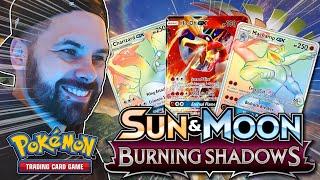 OPENING BURNING SHADOWS AND WE PULLED A RAINBOW RARE! | Pokemon Trading Card Pack Opening