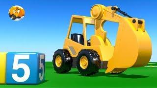 Carros para niños - Camiones de construcción aprenden los números