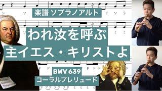 [ リコーダー演奏  ] ソプラノリコーダー アルトリコーダー 「 われ汝を呼ぶ　主イエス・キリストよ」BWV639　コーラルプレリュード（ フルート ・ バイオリン ） コダリコダ