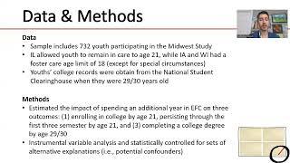 Article summary 7: Impact of extended foster care on college outcomes for foster care alumni