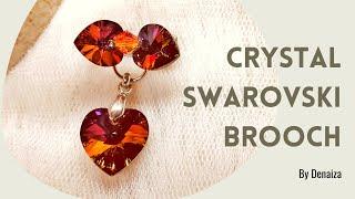 Crystal Swarovski Brooch || Bros Swarovski Original Pendan Love