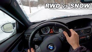 Should You Drive RWD In The Snow? - BMW E92 M3 POV (Binaural Audio)