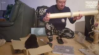 Unboxing #Dimaka 74cm Tall Cat Scratching Post Set up and my cat Silence #Review from Amazon