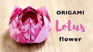 Easy Origami Lotus Flower Tutorial - DIY - Paper Kawaii