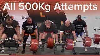 All 500kg Deadlift Attempts