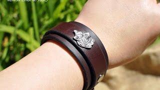 Handmade Leather Bracelets by Kazakhsha Leather Art Studio