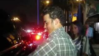 Kevin And Danielle Jonas Leaving Dan Tana's Restaurant In Los Angeles