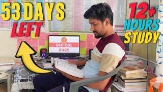 A day in life of ssc cgl aspirant  12+ Hrs SSC CGL 2025 Study Vlog 53Days ⁉️ #ssccgl2025 #ssccgl