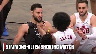 SHOVING MATCH  Tempers flare between Ben Simmons and Jarrett Allen | NBA on ESPN