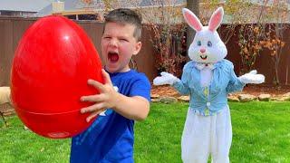 EASTER BUNNY VISITS CALEB! Surprise EGGS SCAVENGER HUNT BACKYARD ADVENTURE For KIDS!