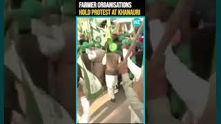 Farmers' Organisations Hold Protests at Khanauri Border #shorts