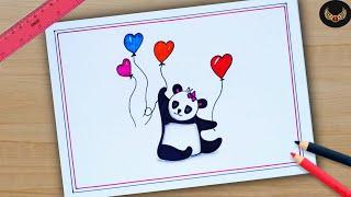 How to draw a Panda  Easy Panda Drawing || Cute Panda Drawing