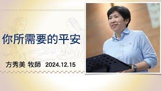 【主日信息】2024.12.15你所需要的平安 （第二堂）～方秀美牧師（基督教溝子口錫安堂）