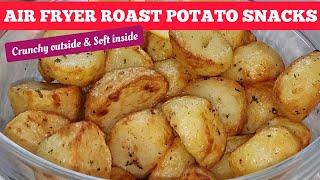 THE BEST AIR FRYER ROASTED POTATOES. CRISPY ROAST POTATO SNACKS FOR CHRISTMAS 