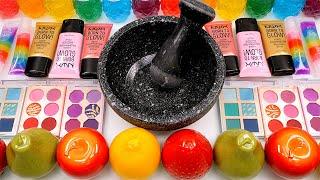 Satisfying Video How To Make Rainbow Fruits Slime Makeup Eyeshadow Mixing Random Things GoGo ASMR