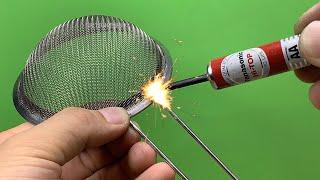 How To Make Simple Welding Machine From 1.5V Battery! Recycle used 1.5v aa Batteries