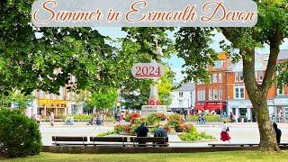 Summer in Exmouth Devon England 4k. 2024 Town Centre & Seafront.