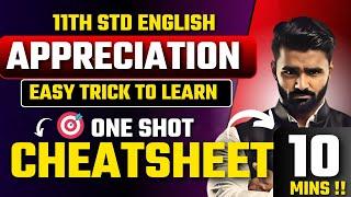 11th English|Appreciation |One Shot|Easy Trick to Learn|Pradeep Giri Sir