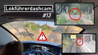 Train Driver´s Dashcam #13 | Emergency braking, car drivers and people on the tracks