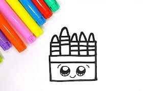 Easy Drawing a Cute Crayon for Kids