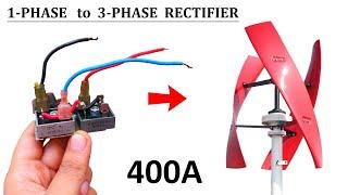 Make 400 Amps Bridge Rectifier ( AC to DC ) for Wind Turbine Generator | 1 Phase to 3 Phase