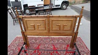 Vintage Queen Size Bed by Dixie - Oriental Flare