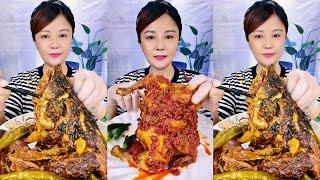 ASMR FIsh Head Mukbang | Eating Fish Curry Mukbang | Eating Whole Chicken With Chilli Sauce Mukbang