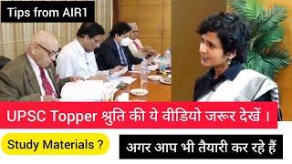 Important tips from Upsc topper Shruti Sharma , 2021 . Might be helpful for students 