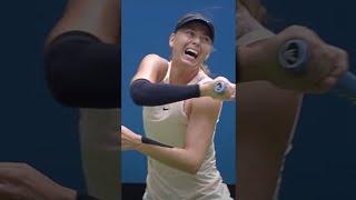 Maria Sharapova hits 2 LEFTY forehands in stunning point! 