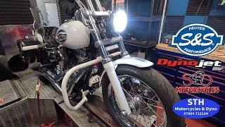 100HP Harley-Davidson DYNA 88CI big bore stage 4 power run - Going for 100HP/100FT-lbs | S&S build