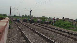 Don't Blame Indian Railway For This Accident: Bikes Stucked In Tracks And Suddenly Train Comes!