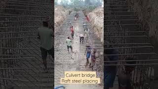 culvert bridge raft steel placing