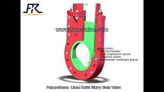 Urethane Liner Polyurethane PU Lined Bi-directional seal  Wafer type Slurry Knife Gate Valve
