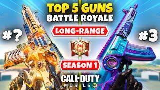 Top 5 BEST Long Range Guns In SEASON 1 Battle Royale | COD Mobile | Best Gunsmith For Long Range BR