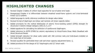 Updates on 2021 Special Design Provisions for Wind and Seismic (SDPWS)