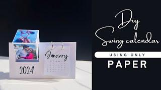 DIY Swing Photo Calendar using only paper | Paper Craft | Calendar Making at Home | Diy Calendar