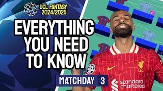 UCL MATCHDAY 3 EVERYTHING YOU NEED TO KNOW! TEAM SELECTION - LIMITLESS BEST FIXTURES - TRANSFERS