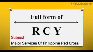 RCY ka full form l Full form of RCY in English l Subject   Red Cross Youth