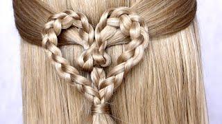  EASY Heart hairstyle for medium long hair tutorial  #shorts