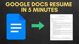 How to Make a Google Docs Professional Resume in 5 Minutes- ATS Friendly!