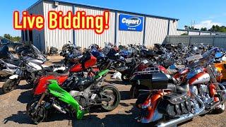 Copart Walk Around + Bikes + Live Bidding and a SURPRISE!! 10-7-21