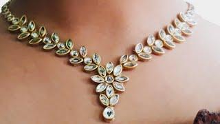 HOW TO MAKE PARTY WEAR KUNDAN NECKLACE AT HOME//DIY//HANDMADE JEWELLER//HOORIYA STYLE..